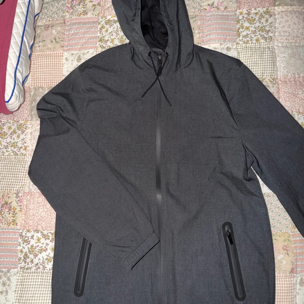 Marc Anthony Charcoal Hooded Raincoat